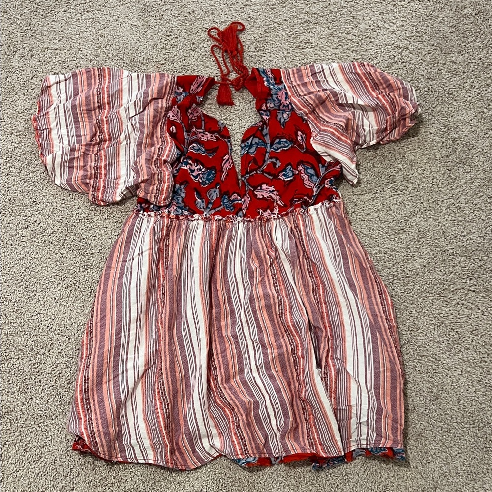 Free people Striped Boho mini Dress